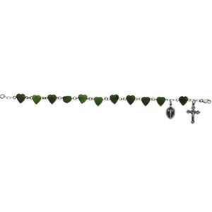 Jade Heart Rosary Bracelet