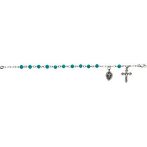 Turquoise Bead Rosary Bracelet