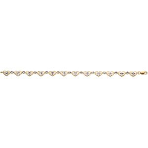Two Tone Cross Heart Bracelet