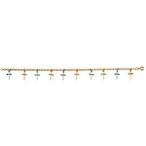 Two Tone Cross Bracelet