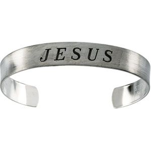 Antiqued Jesus Cuff Bracelet
