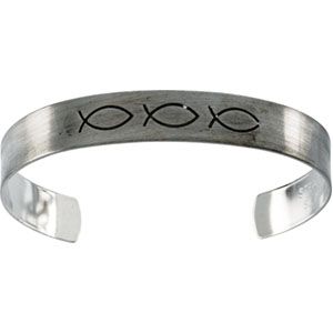 Antiqued Ichthus (Fish) Cuff Bracelet