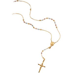 Tri-Color Rosary Necklace
