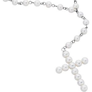 White Freshwater Cultured Pearl Rosary