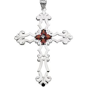 Cross with Imitation Birthstones