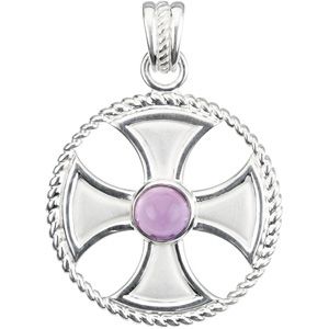 Maltese Rope Cross Pendant Mounting for Round Center