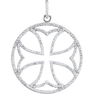 1 1/8 CT TW DIAMOND MALTESE CROSS