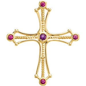 Genuine Amethyst and Ruby Cross