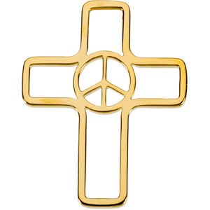 Peace Sign Cross Pendant