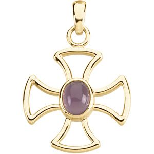 Maltese Cross Pendant Mounting for Oval Center
