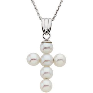 Freshwater Cultured Pearl Cross Pendant