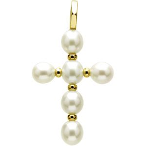 Freshwater Cultured Pearl Cross Pendant