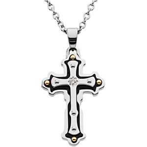 Ion Plated Diamond Cross on a 18