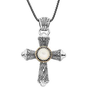 Mother of Pearl Cross Necklace