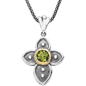 Genuine Peridot Cross Necklace