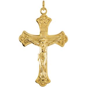24k Gold Plated Crucifix Pendant