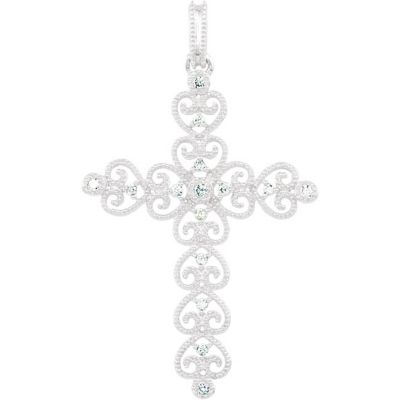 1/10 ct tw Diamond Cross Pendant