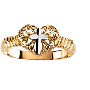 Two Tone Cross Ring