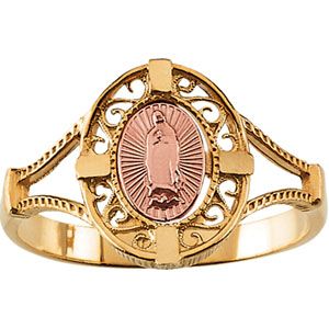 Two tone Our Lady Of Guadalupe Ring
