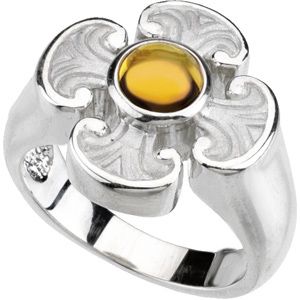 Ornate Cross Ring Mounitng