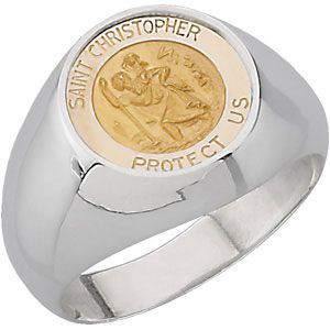 St. Christopher Round Medal Ring