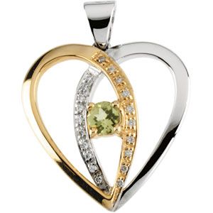 Semi-Set Anniversary Heart Pendant