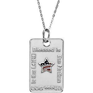 Blessed is the Nation Star Dogtag & Chain
