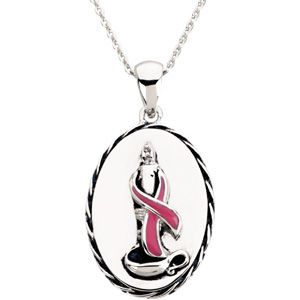 Breast Cancer Awareness Pendant and Chain