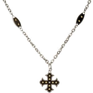 Ion Plated Diamond Cross Necklace