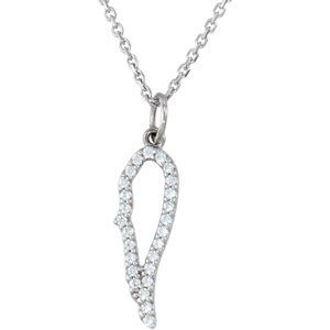 1/8 ct tw Diamond Angel Wing Necklace