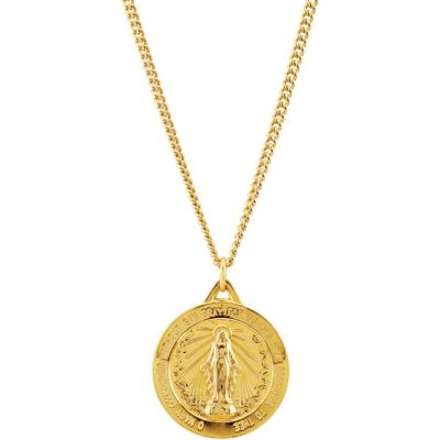 24k Gold Plated Miraculous Medal Necklace