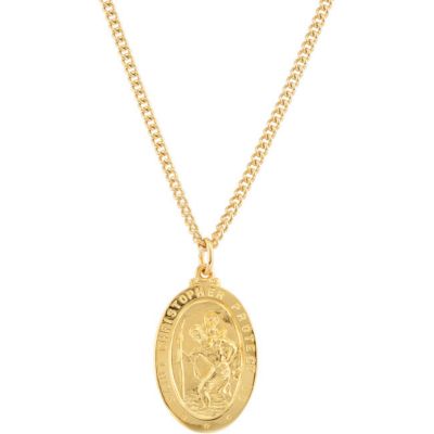 24k Gold Plated St. Christopher Medal