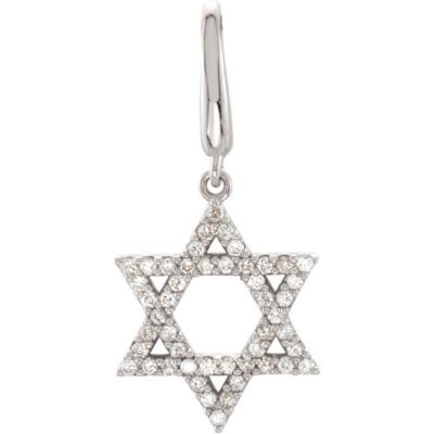 1/5 ct tw Diamond Star of David Charm 