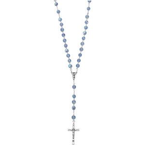 Blue Glass Crystal Bead Rosary