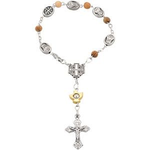 Olive Wood Rosary Bracelet