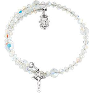 First Communion Austrian Crystal Wrap Rosary