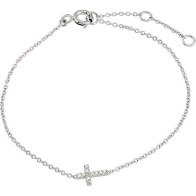 Youth Diamond Sideways Cross Bracelet