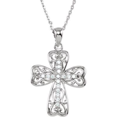 Life's Lessons Cross Necklace with CZ's