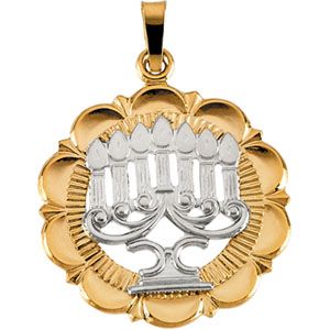 Two Tone Menorah Pendant
