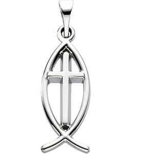 Ichthus (Fish) Pendant with Cross