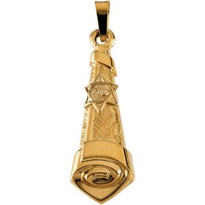 Two Tone Hollow Mezuzah Pendant