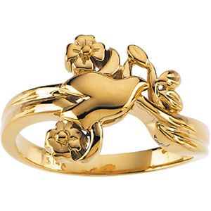 Holy Spirit Dove & Flower Ring