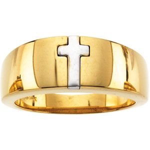 Two Tone Cross Ring
