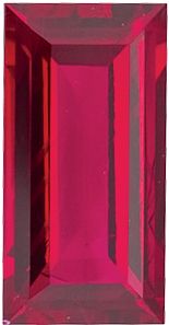Straight Baguette Genuine Ruby