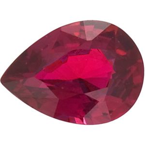 Genuine Ruby - Pear Shape Faceted Natural Madagascar; AAA Quality