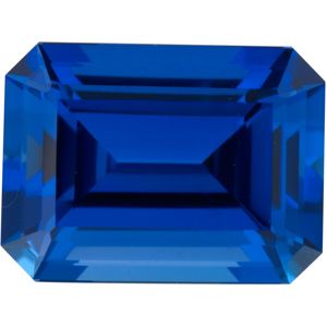 Emerald/Octagon Lab Created Blue Sapphire