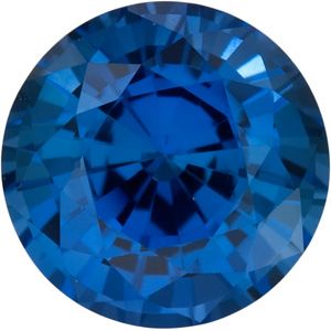 Round Lab Created Blue Sapphire