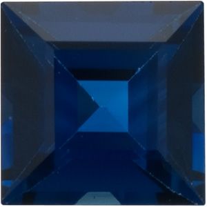 Genuine Blue Sapphire - Square Step; AA Quality