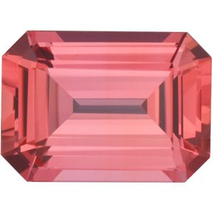 Emerald/Octagon Lab Created Padparadscha Sapphire