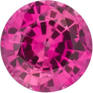 Round Lab Created Pink Sapphire